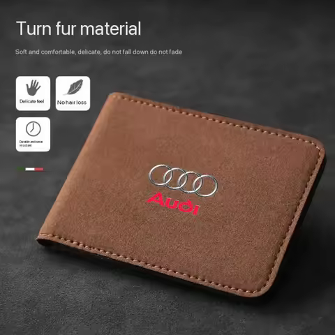 Leather Car Driver License Business Card Holder Short Wallet for Audi Sline A3 A4 B8 8P B9 8V B6 A5 