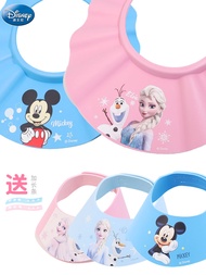 อุปกรณ์สำหรับล้างเด็ก Disney Elsa อุปกรณ์ Pelindung Mata หูอายุ2-6ปี8ขวบสระผมเด็กผู้หญิงหมวกปิดมิดชิ