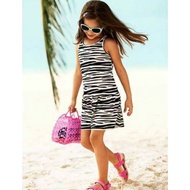 T30465 Zebra Stripe short Lenth Dress (2y, 3y, 5y, 7y)