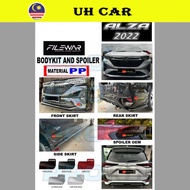 (FILEWAR) Perodua Alza 2022-2024 PP FILEWAR Bodykit Skirt Skirting Diffuser Lip Spoiler