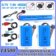 Li-ion14500 3.7V / 7.4V 500–4800mAh SM‑2Pin / 3Pin / 4Pin Battery Rechargeable and charger Electric 
