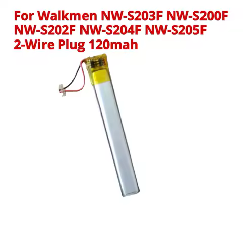 For Sony Walkmen NW-S203F NW-S200F NW-S202F NW-S204F NW-S205F 120mah 2-Wire Plug Player Battery
