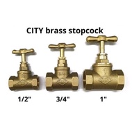 CITY TM HIGH QUALITY BRASS STOP COCK STOPCOCK 1/2" (15MM) , 3/4" (20MM) , 1" (25MM)