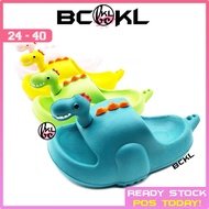 【 BCKL 】Kid's 3D Dinosaurs Slides | Teenagers Boys Girls Shoes Sandals Kids Slippers Green Pink Twin