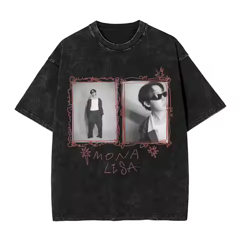 J-hope Mona Lisa T Shirt Men Pure Cotton Vintage T-Shirts Crewneck New Album 2025 Tees Short Sleeve