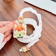 Cute Fox Charger Protector Cable Protector Charger case Fast charging cable protector for iphone PD 