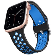 [HOT JUXXKWIHGWH 514] สายซิลิโคนสำหรับ Apple Watch Band 44มม. 40มม. 45มม. 41มม. สายรัดข้อมือระบายอากาศสำหรับ Iwatch Series 7 6 5 4 SE 3 42มม. 38มม. สร้อยข้อมือ