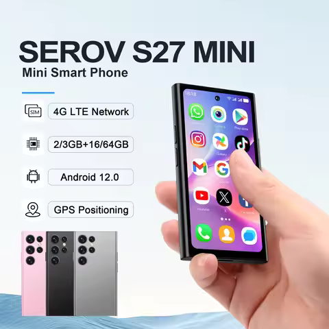SERVO S27 Mini 4G Pocket Smartphone Andorid 12.0 RAM 2/3GB ROM 16/64GB 5MP Rear Camera WhatsAPP GPS