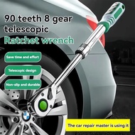90-tooth quick ratchet wrench, telescopic socket ratchet wrench suitable for automobile, bicycle and