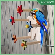 Aimishion Bird Parrot Perch Wheel Toy Play Equipment Turntable Stand Cage Accessories