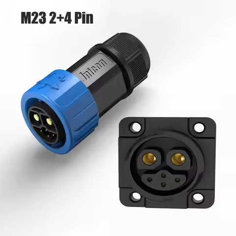 50A 2+4 Charging Plug Waterproof M23 E-Bike Lithium Battery Male Female Connector Outdoor Electric V