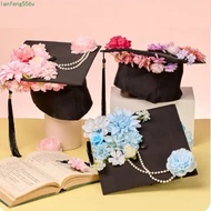 LANFENG DIY Flowers Graduation Cap, Trencher Cap Mortar Board Kids Academic Hat with Tassels, Durabl
