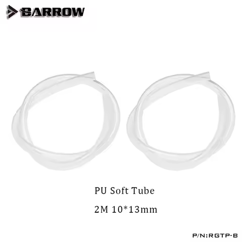 Barrow PU Transparent Soft Tube, 10x13mm, 3/8” Hose For Computer Water Cooling System , CPU GPU Cool