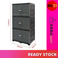 ABBAWARE (3 Tier) Wardrobe Wooden / Almari Baju / Storage Cabinet / Drawer Cabinet 4203-3