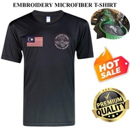 EMBROIDERY SULAM SIERRA GROUP GGK BLACK & MALAYSIA FLAG SPECIAL FORCES ROUNDNECK MICROFIBER AND COTT