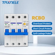 380V 4P Residual Current Circuit Breaker MCB 30mA Overload Short Current Leakage Protection Protect 