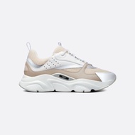Dior Men's Casual B22 Sneakers - Cream White Mesh with Thick Sole