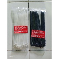 Cable Ties 2.5, 200mm (20cm) nylon cable tie white black 1 pack contains 100 pcs