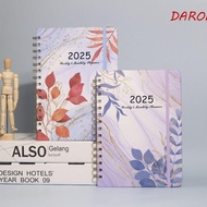 DARON 2025 English Agenda Book, 365-Day Monthly Flowers Diary Notebook, Multifunction Weekly Plan Lo