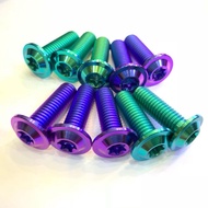 MOTORCYCLE HEAVY DUTY SCREW( M8 X 25MM M8 X 30MM )TITANIUM Purple Green DISC PLATE SKRU M8 20MM 25MM