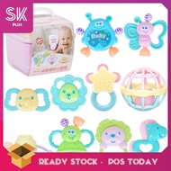 SKplus Cartoon Baby Soft 10 In 1 Rattle Toy Newborn Colourful Teether Teeth Biting Educational Toys