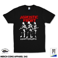 H7 | AGNOSTIC FRONT BAND T-SHIRT 24S COMBED COTTON MERCHCONS APPAREL