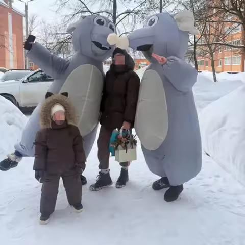 Inflatable mouse costume, cute funny mouse costume, funny prank costume for Halloween carnival party