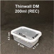 HP899. THINWALL DM 200 RecML (25 pcs) - 200ML Rectangular CONTENTS 25 Sets - dm 200 rectangle