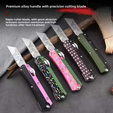 Zinc Alloy Multi-functional Utility Knife Office Paper Cutter Includes 10 Blades