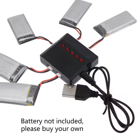 5 in 1 3.7V Lipo Battery Charger USB Port with LED Indicated for KY601S SYMA X5 X5S X5C X5SC X5SH X5