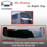 PERODUA KELISA 2001-2007(L700) REAR TRUNK SPOILER DUCKTAIL WITH BLACK PAINT ABS SKIRT LIP BODYKIT