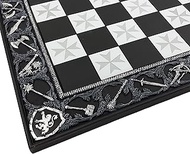 HPL 17" Medieval Times Maltese Cross Chess Board Black and Silver with 1 5/8" Squares