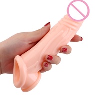 18Cm Silicone Long Penis Extension Sleeve Reusable Condom Dick Extender Cock Enlargement Penis Ring 