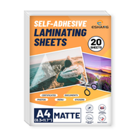 A4 Size 20 Sheets Clear Matte Self - Adhesive Laminate Sheets, 8.3*11.7 Inch Laminate Sheet, No Mach