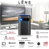 ✨PROMO✨NEW 2024 LENS NANO Smart Portable Projector D-02 Pocket Size Mini Projector Nano