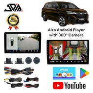 Perodua Alza 2023" Android Player 2+32GB 4 Core Support 360° View Camera