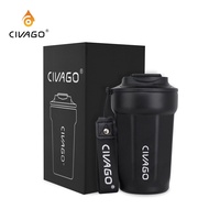 CIVAGO(13oz)กระบอกน้ำสแตนเลสพร้อมฝาปิด เคลือบเซรามิก แก้วสุญญากาศ รักษาความร้อนและเย็น