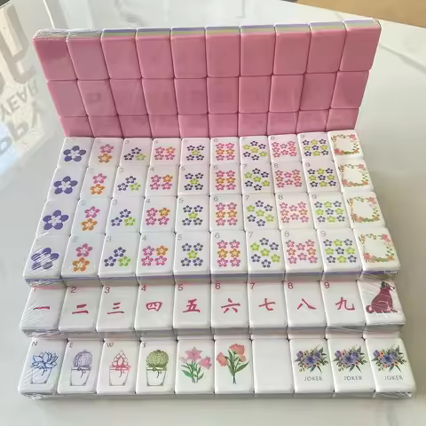 2026 New American Mahjong Tile Set, 160 Pink 4-Layer Game Set Mahjong Tile Set American, Mahjong Set