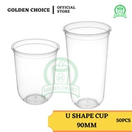 50pcs U SHAPE PLASTIC CUP 90 mm Transparent - 500ml / 700ml
