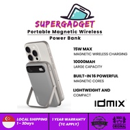 IDMIX 10,000mAh Portable Magnetic Wireless Power Bank with Foldable Kickstand Fast Charging Mini Powerbank Battery Pack Quick Charger For iPhone 15 14 13 12 Pro Max Q10 PRO II