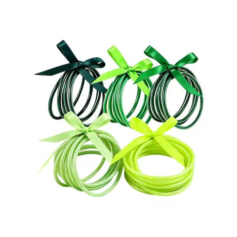 5Pcs/Set Shiny Jelly Bracelets Butterfly Jelly Bracelet Set Lightweight Sparkly Silicone Jelly Brace