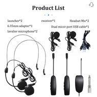 2.4G UHF Headset Wireless Microphone Headworn Microphone 3.5mm 6.35mm Plug Rechargeable Wireles