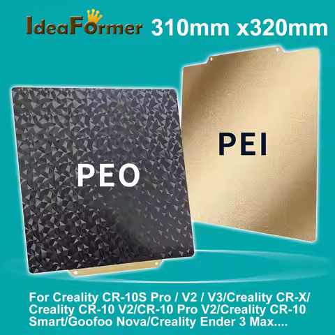 New Double Heated Bed PEO+PEI Spring Steel Sheet PEI Bed 310x320mm for Creality CR-10S Pro/V2/V3/Any