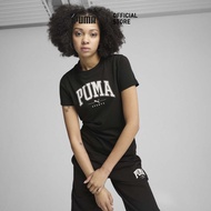 PUMA BASICS - เสื้อยืดผู้หญิงลายกราฟิก PUMA SQUAD สีดำ  68153701