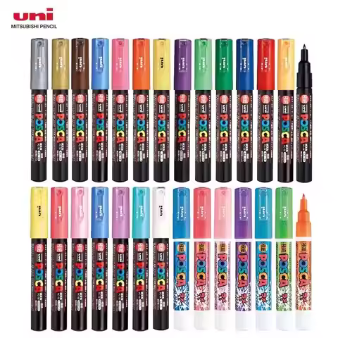 1pcs Uni Posca Marker Pen PC-1M fineliner 0.7mm rotulador permanente acrylic marker paint pen Water-