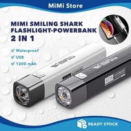 MiMi SMILING SHARK 2 in 1 USB Rechargeable Charging Mini Led Torch Light &amp; Powerbank High Capacity Flashlight Waterproof