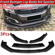 For Peugeot 508 2019-2022  Front Bumper Spoiler Protector Plate Lip Type DGS Body Kit Splitter Carbo