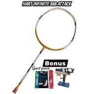 RACKET HART INFINITE 888 ATTACK/DEFENSIVE BONUS BG66+GRIP+STRING INSTALLATION (JUST USE)