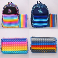 ☬ Australian smiggle elementary school students decompression and burden-reducing backpack light schoolbag children's waterproof backpack girl pencil case
