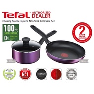 Tefal Cooking Source 3 piece Non Stick Cookware Set B504S2 Saucepan Lid Frypan